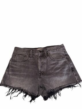 Madewell Washed Black Frayed Hem Denim Cutoff Shorts